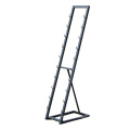 Black Powder Coated Sturdy Rug Display Stand, Three Rollers Metal Carpet Tile Display Rack for Fabric Store